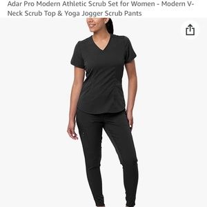Athletic Scrub Set for Women - Modern V-Neck Scrub Top & Yoga Jo